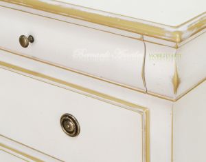 Classic wooden chest of drawers with lacquered finish